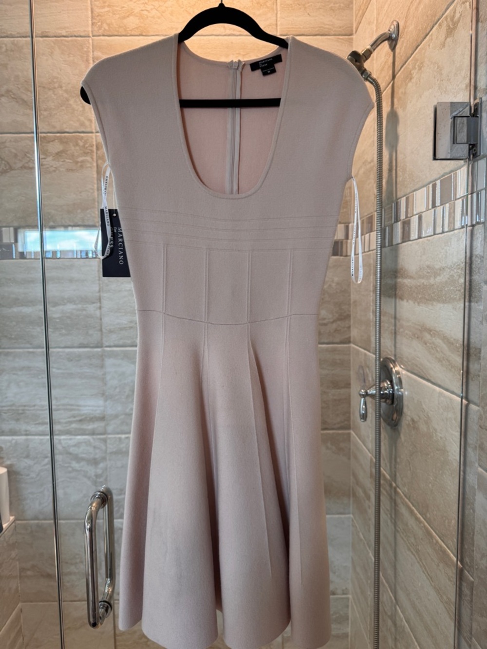 Marciano Blush-Pink Fit & Flare Mini Dress